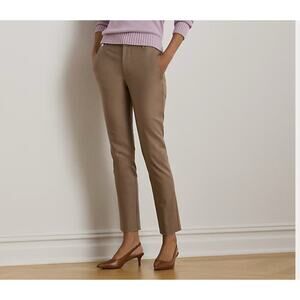 Lauren Ralph Lauren Women's Black Double-Faced Stretch Cotton Pant Size 4